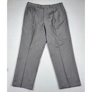 Ermenegildo Zegna Dress Pants Men 38 Grey 100% Lana Wool Pleated Cuffed Portugal